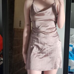 Pretty Little Thing Brown Satin Slip Dress | 4